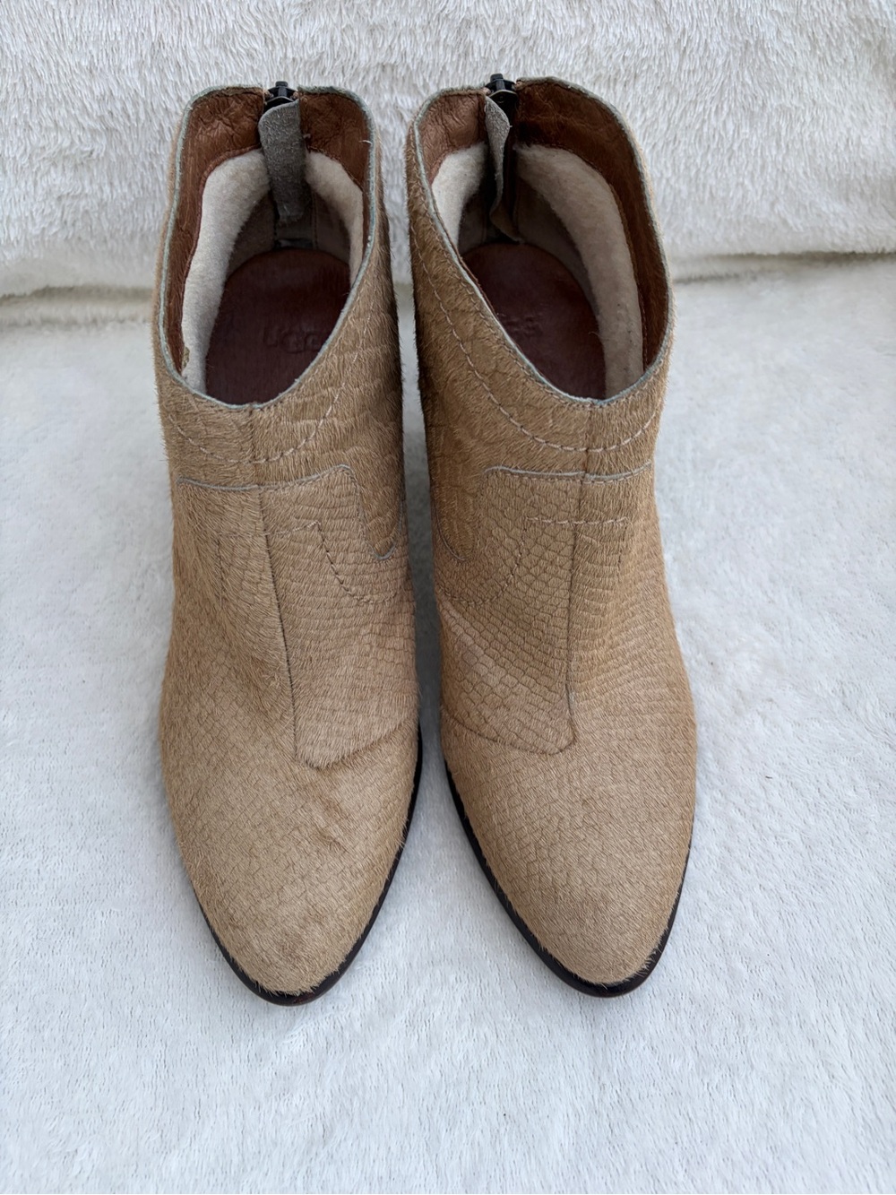 Women's UGG Charlotte Tan Calf Hair Snake‎ Print Booties - Size 9